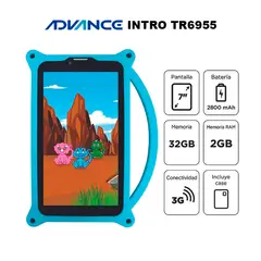ADVANCE - Tablet Intro TR6955, 7" IPS 1024x600, Android 11 Go, 3G, Dual SIM, 32Gb, Ram 2Gb - Celeste