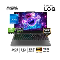 LENOVO - Laptop LOQ 15IRX9 Ci7-13650HX 16Gb Ram 512Gb SSD 156 FHD RTX4050-6GB - 83DV00FKLM