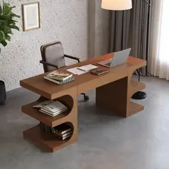 R&R MUEBLES - Escritorio Moderno Farma Marrón