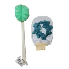GENERICO - CEPILLO PARA BAÑO Y GUANTE - VERDE
