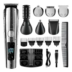 EVERSO - Máquina Cortadora Pelo Eléctrica Afeitar Depiladora Hombres Color Gris