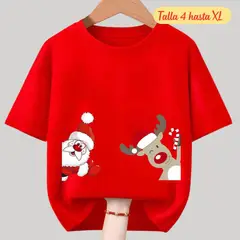 GENERICO - Polos Navidad Algodon Rojo Navideño - Tallas 4 hasta XL