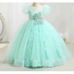 GENERICO - Vestido Princesa Niña Verde Agua Talla 10