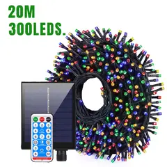 ARTEZA - Luces Navideñas Solares LED 20 Metros 300 Luces Exterior Impermeable Con Control Remoto