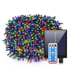 ARTEZA - Luces Navideñas Solares 20 Metros 300 LED Exterior Impermeable + Control Remoto