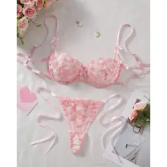 GENERICO - Set de Lencería rosado para mujer S - IVANA