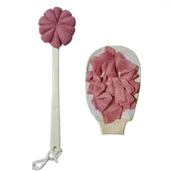 GENERICO - CEPILLO PARA BAÑO Y GUANTE - ROSA