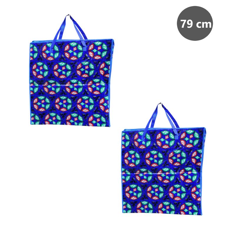 2 bolsas con cierre de 79cm con diseño - GRANDE AZUL