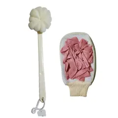 GENERICO - CEPILLO PARA BAÑO Y GUANTE - BLANCO