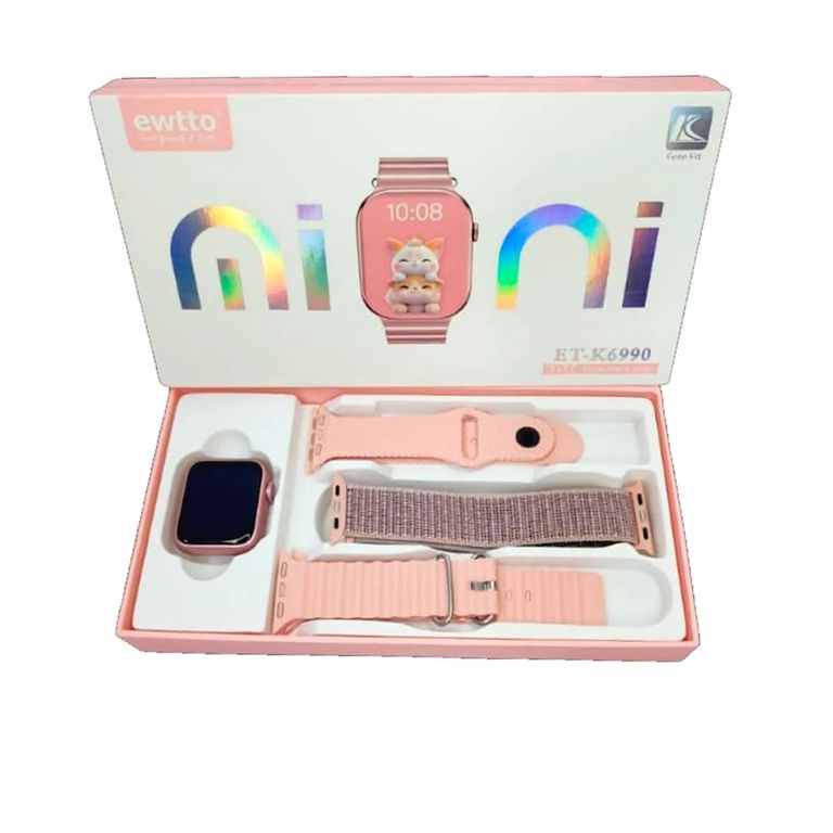 Smartwatch ET-K6990 Mini Rosado – 3 correas intercambiables