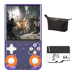 OVOTOUMI - Consola Portatil Retro Game R36S Ultra 64GB Morado y Estuche