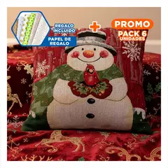 GENERICO - Pack6 Decoracion de Sala con Funda Gobelino y Muneco de Nieve Y+Papel Regalo
