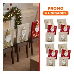 GENERICO - Pack4 Juego de Silla con Santa Claus y Muñeco de Nieve Decorativo de Fundas