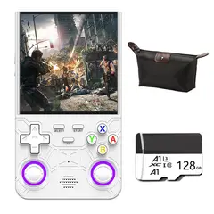 OVOTOUMI - Consola Portatil Retro Game R36S Ultra 128GB Blanco y Estuche