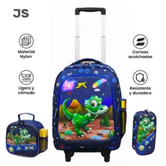 GENERICO - MOCHILA 3 EN 1 CON RUEDAS ESCOLAR PARA NIÑOS JS