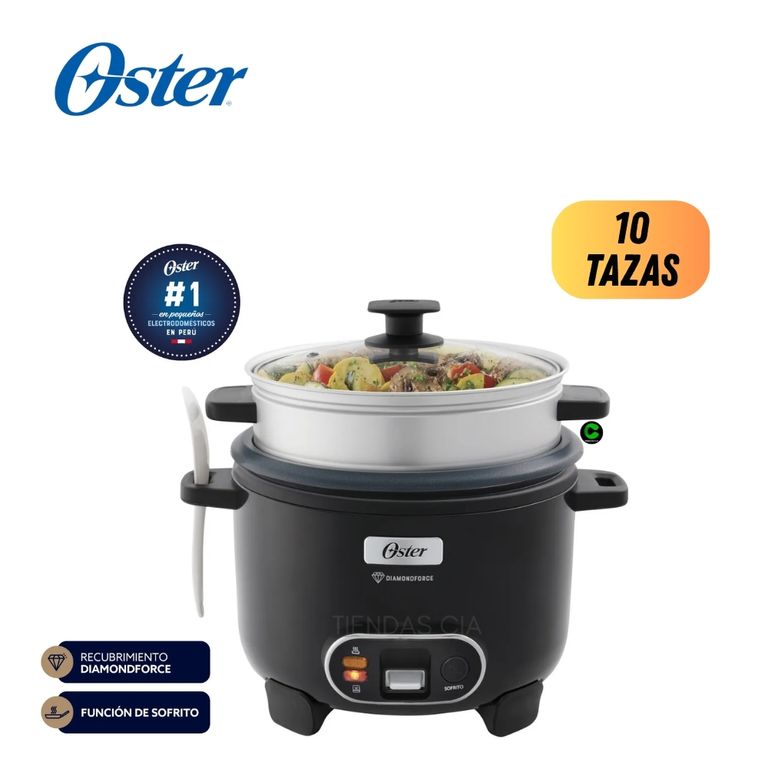 Arrocera 10 Tazas Función de Sofrito, Vaporera, DiamondForce, CKSTRC10DFBLK
