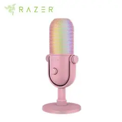 RAZER - MICROFONO SEIREN V3 CHROMA USB STREAMING SUPERCARDIOIDE CN SENSOR TOUCH SILENT QUARTZ