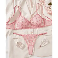 GENERICO - Set de Lencería rosado para mujer M - ADRIANA