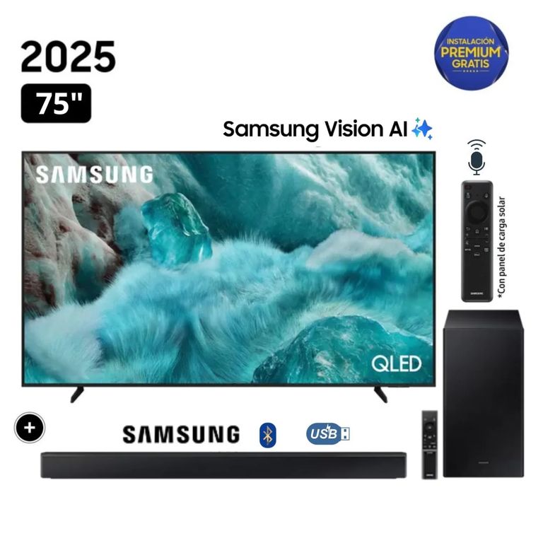 Televisor QLED 75 Visión AI Smart TV QN75Q7F + Soundbar HW B450F