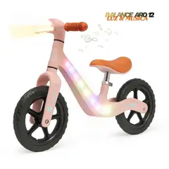 GENERICO - Bicicleta Premium Balance con Luz Led & Música para Niños color Rosado