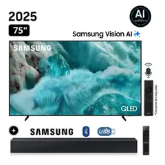 SAMSUNG - Televisor QLED 75 Visión AI Smart TV QN75Q7FAAGXPE + Soundbar HW B400