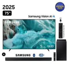 SAMSUNG - Televisor QLED 75 Visión AI Smart TV QN75Q7F + Soundbar HW B450F