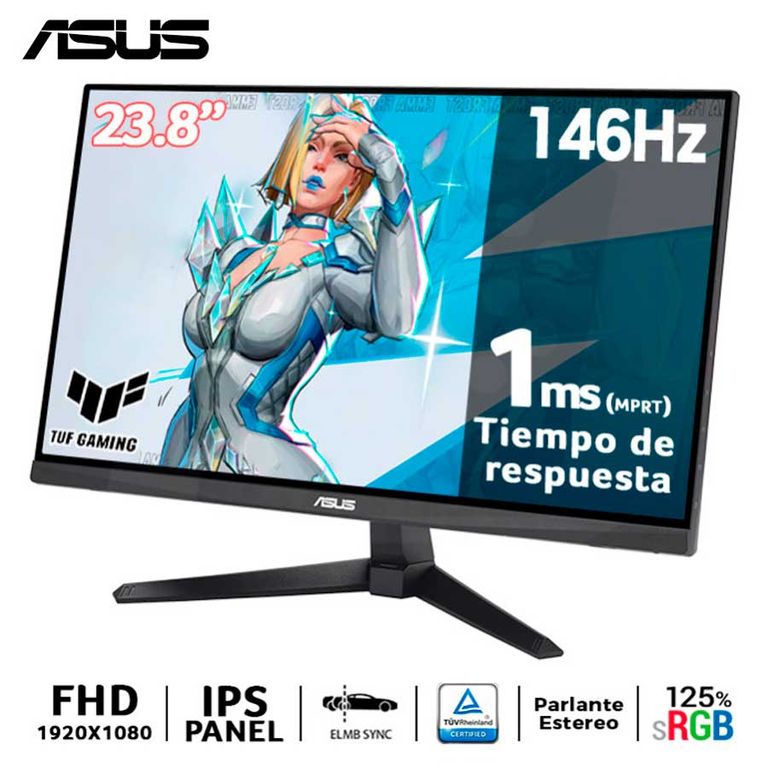 Monitor TUF GAMING VG249QE5A 238 FAST IPS FHD 146Hz 1ms Parlante