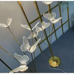 GENERICO - Lámpara De Pie LED Mariposas Acrílico Diseño Lujoso Moderno