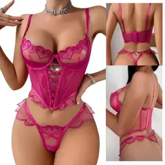 GENERICO - Lenceria Sexy Trusa Brasier Conjunto Damas