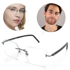 GENERICO - Lentes de Descanso Transparentes sin Borde Montura invisible Cuadrados