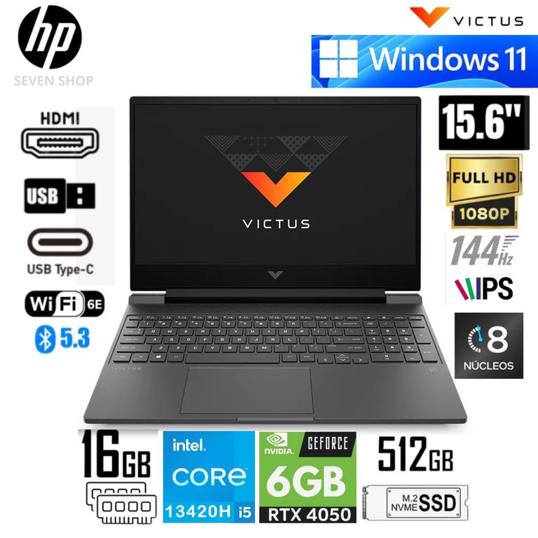 VICTUS 15-FA2082 Core™ i5-13420H 512GB 16GB 15.6" WIN11 NVIDIA® RTX 4050 MICA SILVER