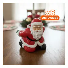 SKYBLOO - Pack6 Adorno Navidad con Porta Botella y Santa Arrodillado para Reuniones Rojo Y+Regalo Sticker