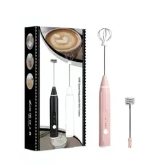 GENERICO - Mini Batidora Espumadora Electrica Recargable para Capuchino Rosa