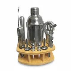 PENTHA - Set Bartender 12 Piezas con Base de Bambú Profesional