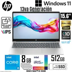 HP - Laptop 15-FD0254LA Intel Core i5-1334U 8GB RAM 512GB SSD 15.6" FHD Win 11 Home - Dorado Cálido