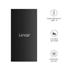 LEXAR - Disco Externo SL300 SSD Portátil 1TB USB 3.2 1050MB/s Negro