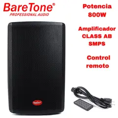 BARETONE - Parlante Activo MAX 15H Woofer de 15 pulgadas 800 Watts conexiones XLR