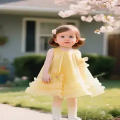 GENERICO - VESTIDO PARA NIÑA BEBE AMARILLO DE AÑO NUEVO