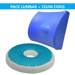 GENERICO - COJIN DONA GEL ASIENTO + ALMOHADA LUMBAR VISCOELASTICA