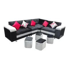 GENERICO - Seccional ZAID 4 CUERPOS 4 PUFF + 5 cojines de regalo