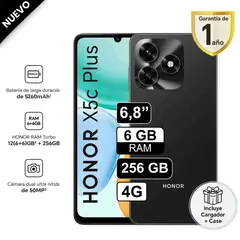 HONOR - Celular X5C Plus 6.5 pulg 6GB RAM 256GB 50MP NEGRO