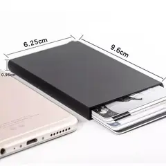 GENERICO - Tarjetero Inteligente - sistema Rfid anti clonación plateado