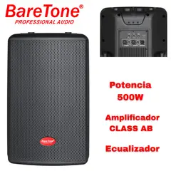 BARETONE - Parlante Activo MAX 12HD Woofer de 12 pulgadas 500 Watts conexiones XLR