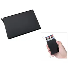 GENERICO - Tarjetero Inteligente - sistema Rfid anti clonación negro