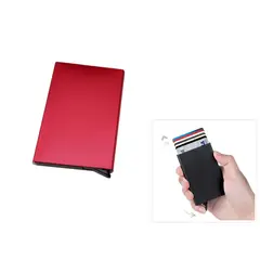 GENERICO - Tarjetero Inteligente - sistema Rfid anti clonación rojo