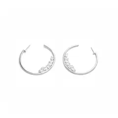 BALIQ - Aretes Argolla C Piedras Plat 925