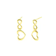 BALIQ - Aretes Corazón GoldenSilver