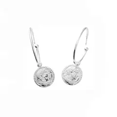 BALIQ - Aretes Colgantes de Plata 925 Coins