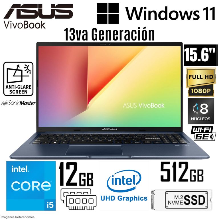 Laptop Vivobook X1502VA-NJ840W Intel Core i5-13420H 12GB RAM 512GB SSD 15.6" FHD Win 11 Home