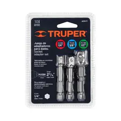 TRUPER - Juego de 3 adaptadores para dados de 1-4 3-8 y 1-2 - 10752